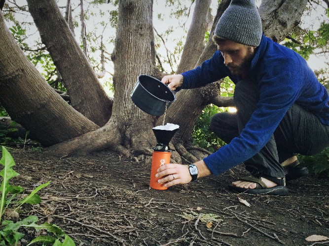 hario zebrang make coffee outdoor
