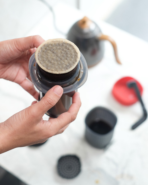 ampas kopi dari aeropress