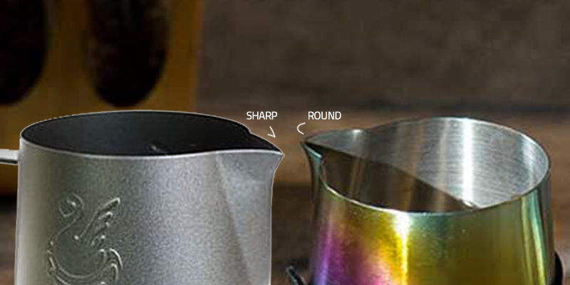 perbedaan milk jug round spout dan sharp spout