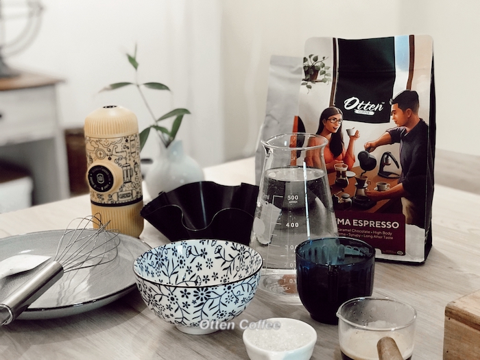 persiapan untuk membuat kopi