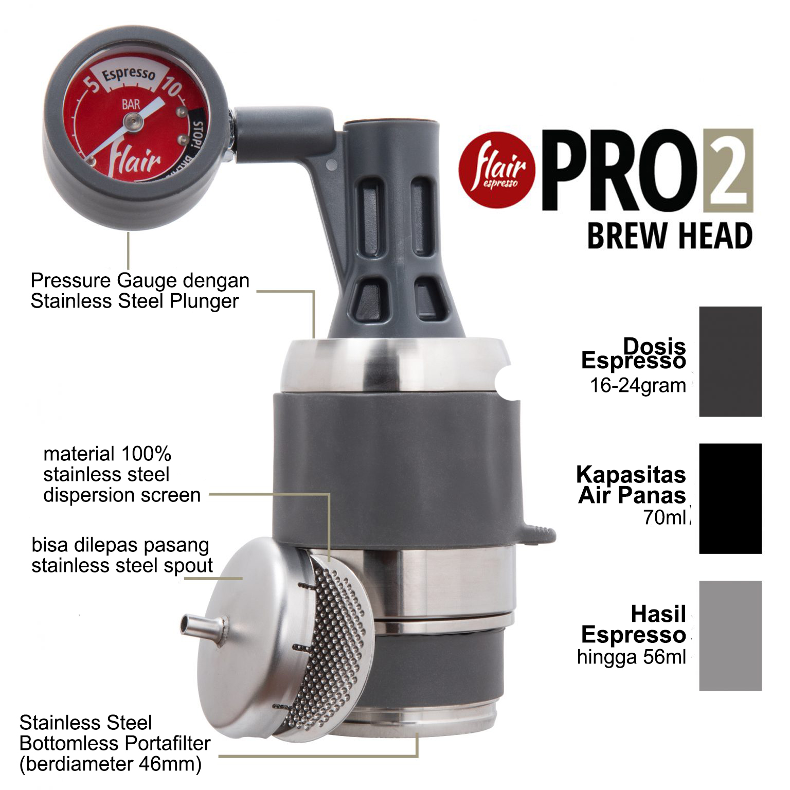 flair PRO 2 brew head