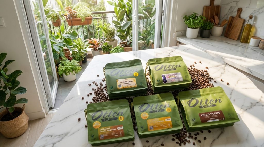 biji kopi di dapur
