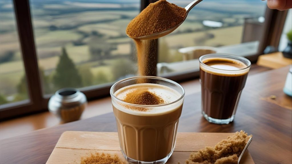 menuang gula aren ke kopi