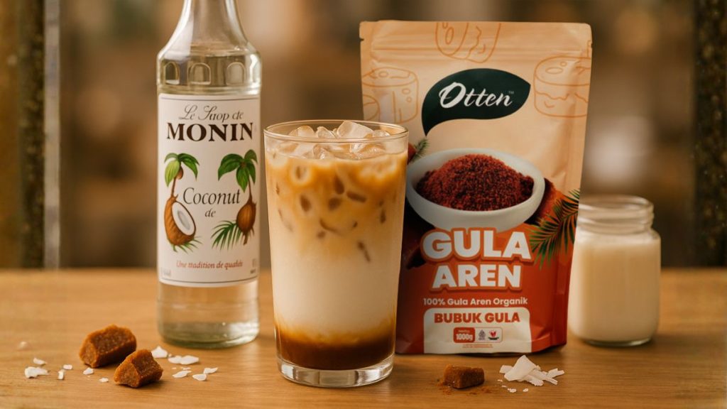 resep coconut aren latte