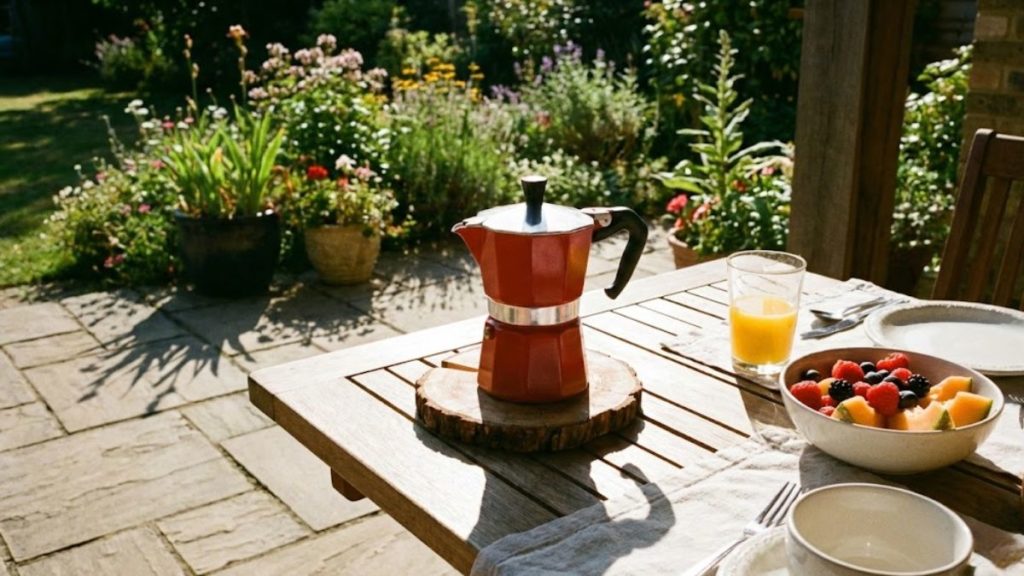 bialetti moka pot siang hari