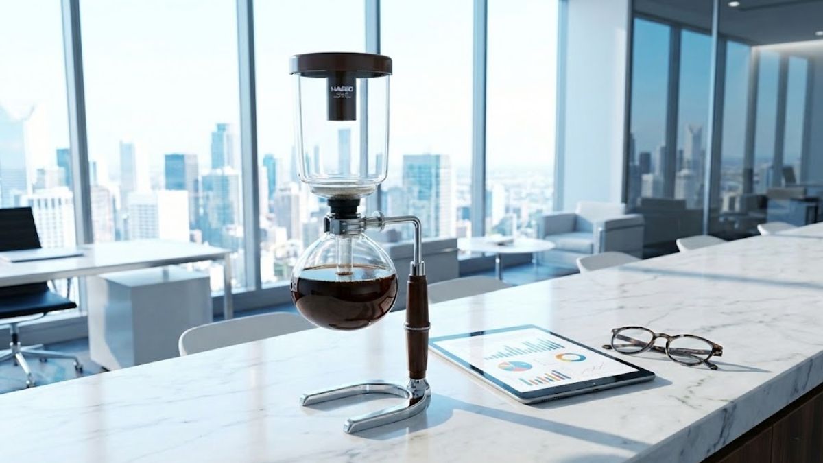 coffee siphon with tablet