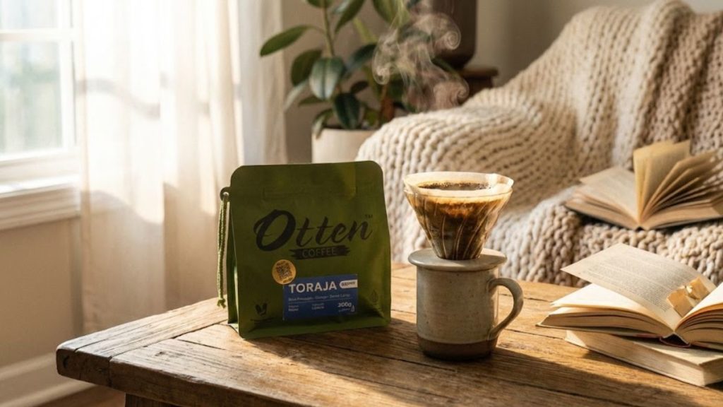 seduh kopi di meja