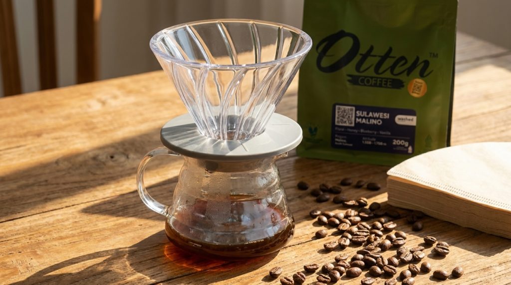 Dripper V60 01 Hario RAN Transparant Gray