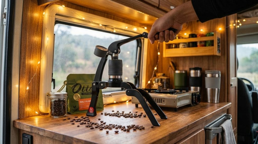 camper van dengan flair go dan kopi bali ulian
