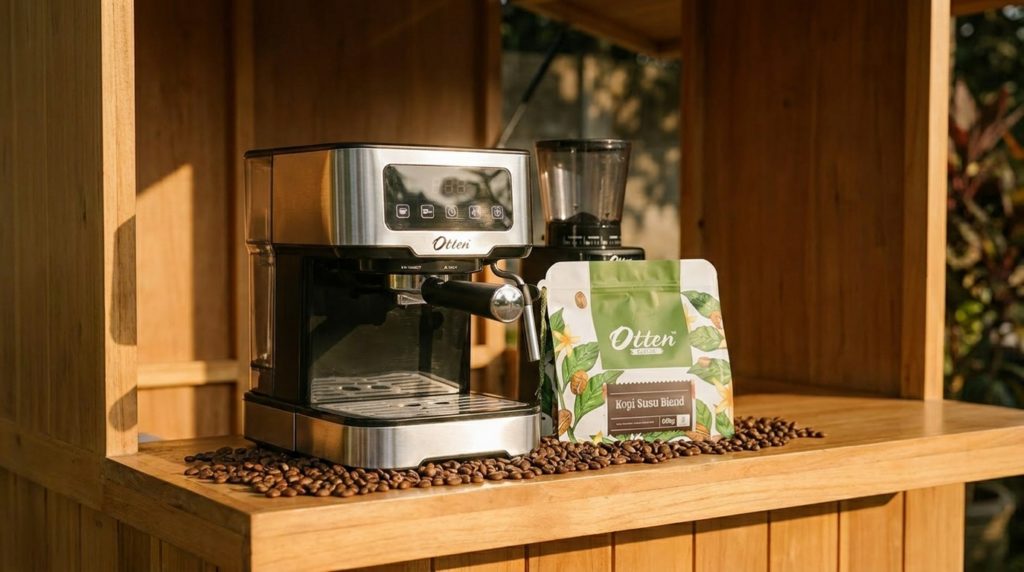cara buka coffee shop modal 5 juta dengan otten ottura otten caffizio kopi susu blend