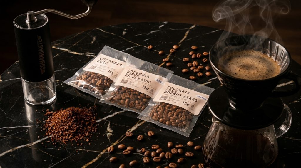 kopi colombia dan comandante n40 hario set dripper