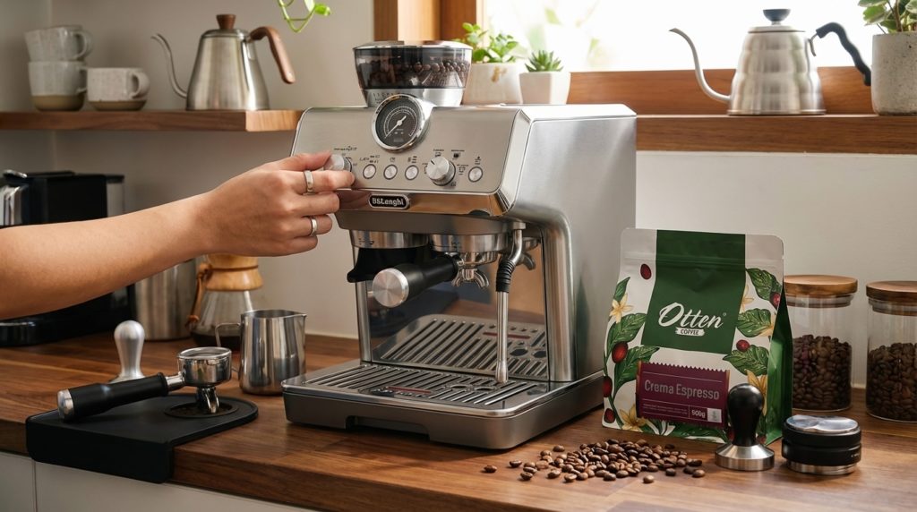 Coffee Machine with Grinder delonghi la specialista arte dan crema espresso blend