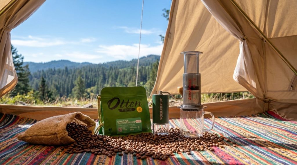 trekking camping di gunung minum kopi ethiopia otten comandante grinder aeropress