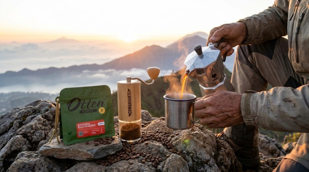 trekking di gunung minum kopi ethiopia otten comandante grinder bialetti moka