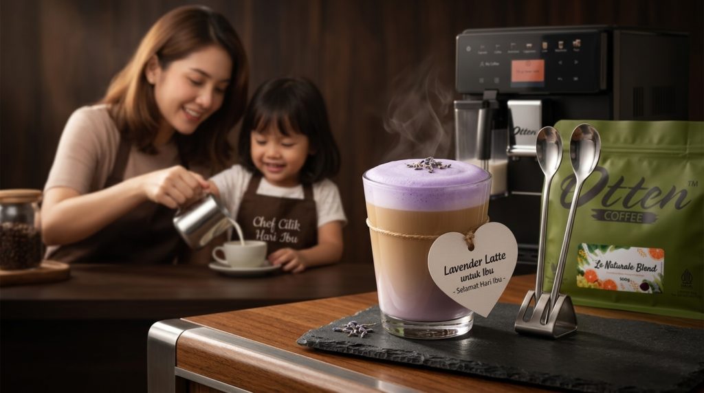 bikin kopi lavender susu di hari ibu dan anak
