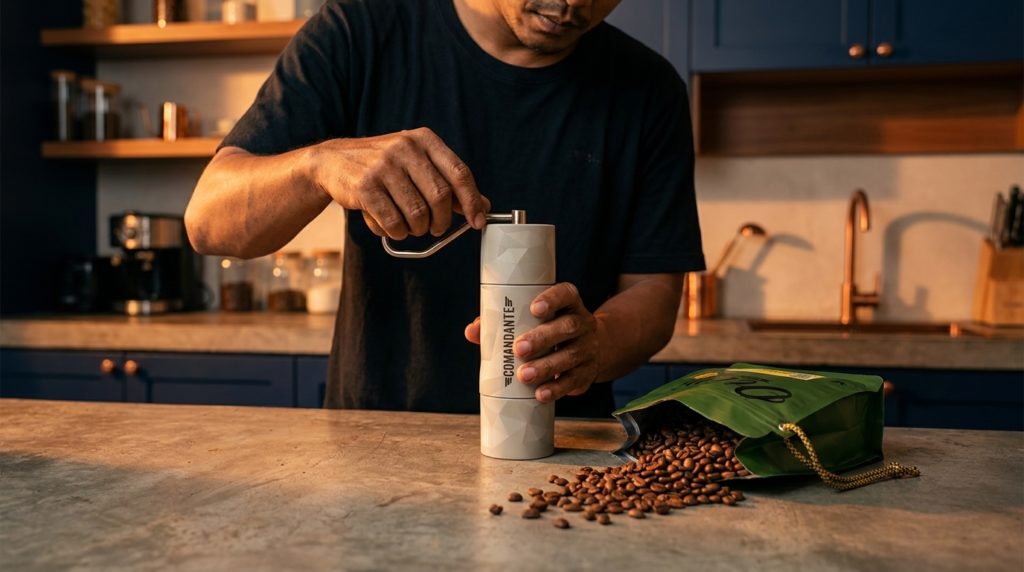 comandante trailmaster grinder kopi digital nomad