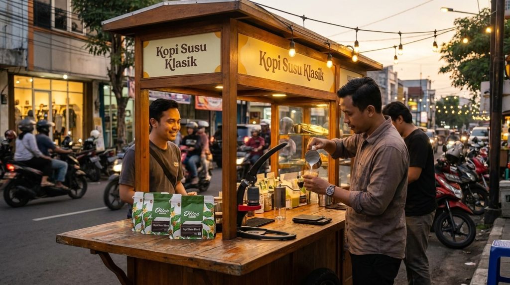 jualan kopi susu dengan flair classic