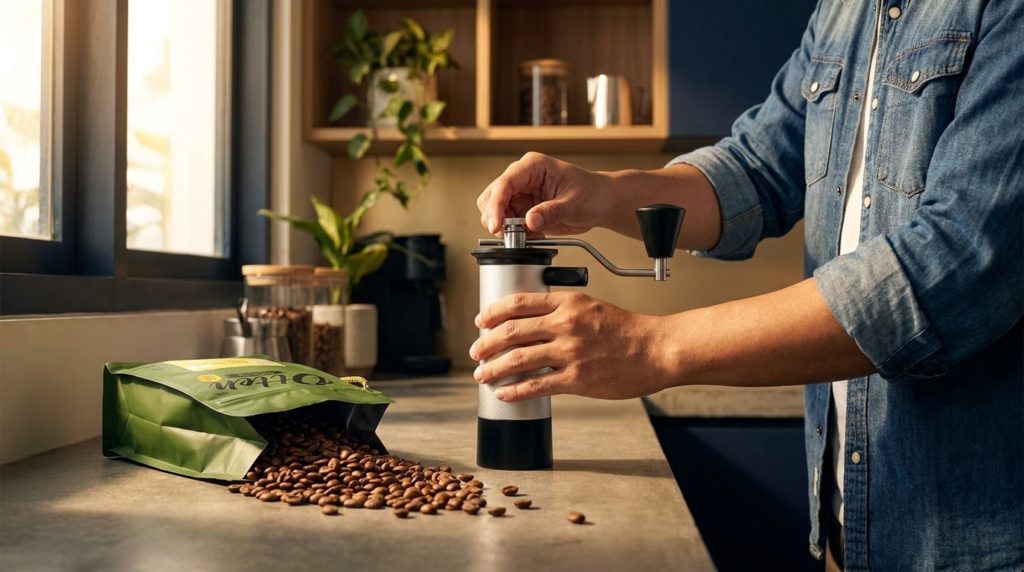 kinu traveler grinder kopi digital nomad