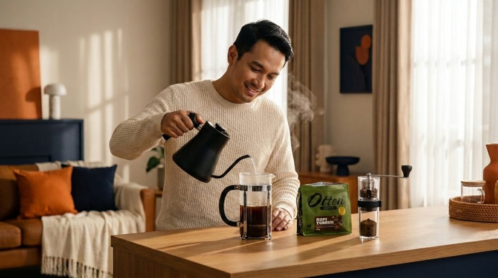 kopi tubruk dengan french press
