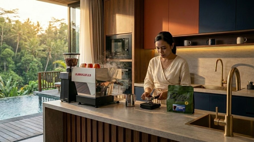 mesin kopi la marzocco linea mini r dan grinder pico di bali