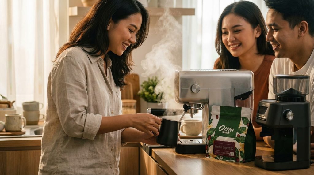 steaming milk dengan otten noir