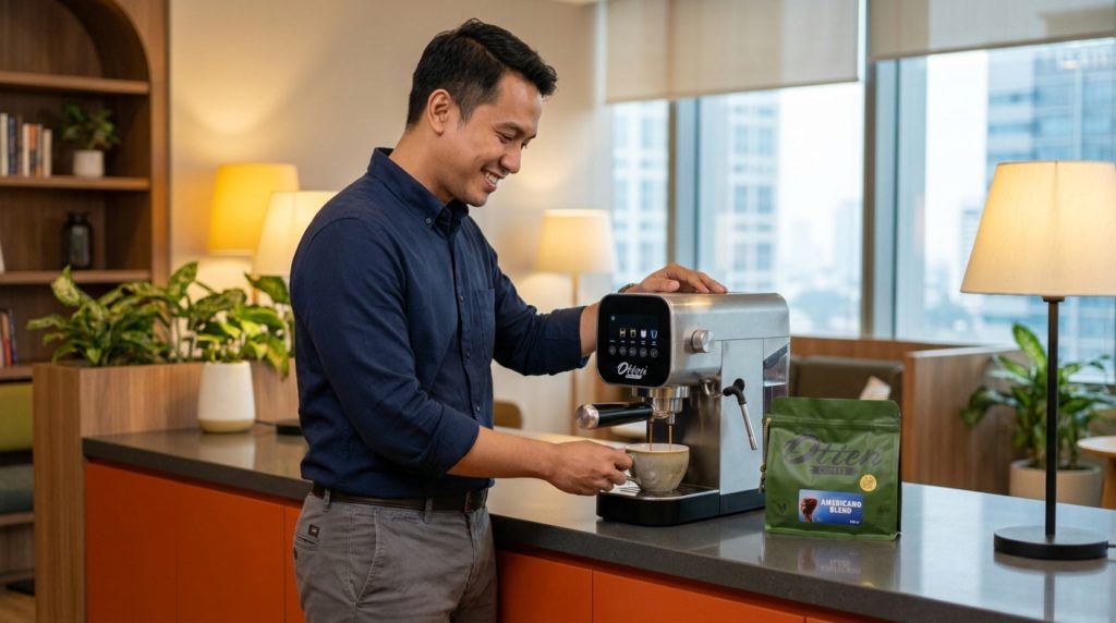 kopi americano praktis di kantor