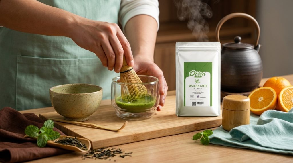 matcha latte di rumah