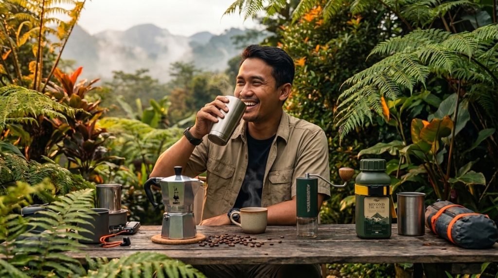 kopi gunung kawi soe bikin kopi di outdoor