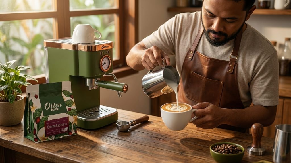 kopi untuk latte dengan retto