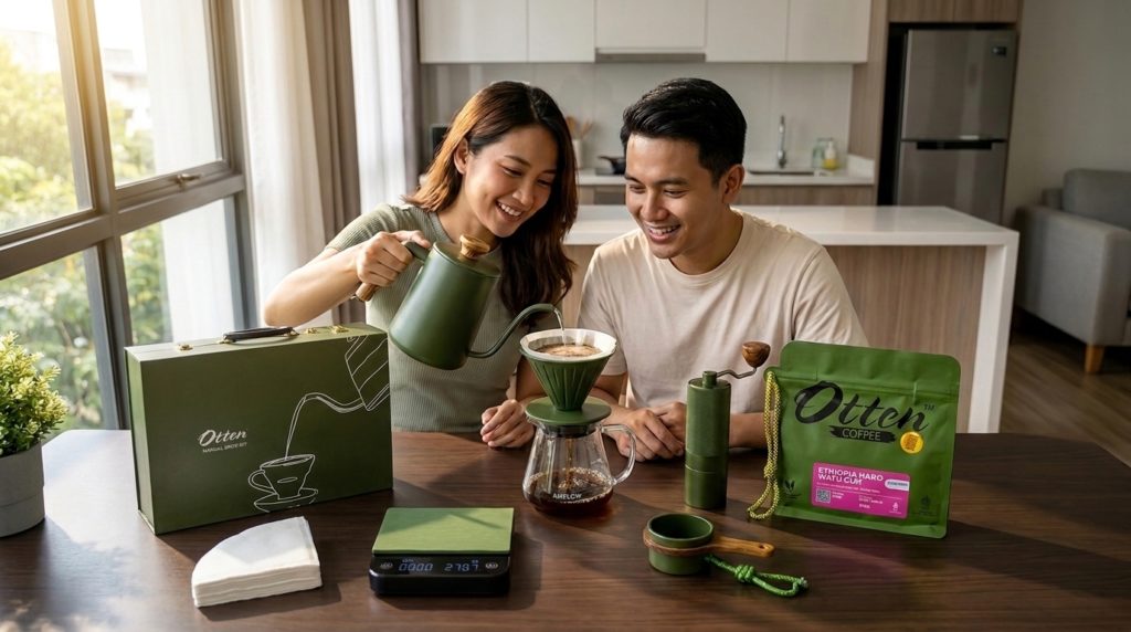 paket v60 Otten Coffee dengan kopi ethiopia