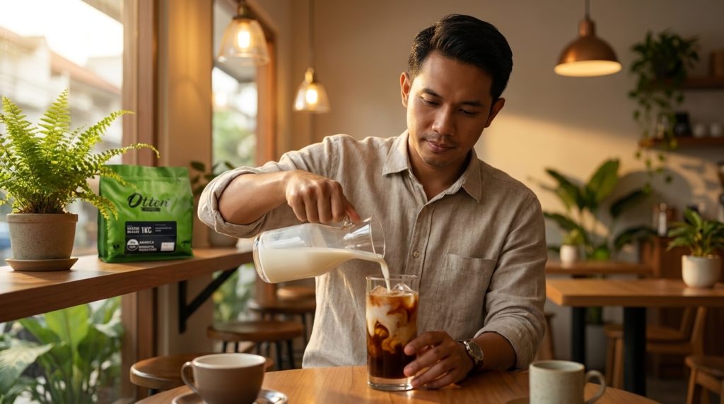 cold brew with milk dengan otten 70 30