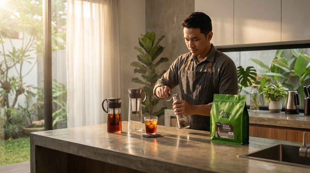 cold brew with milk dengan otten gold power