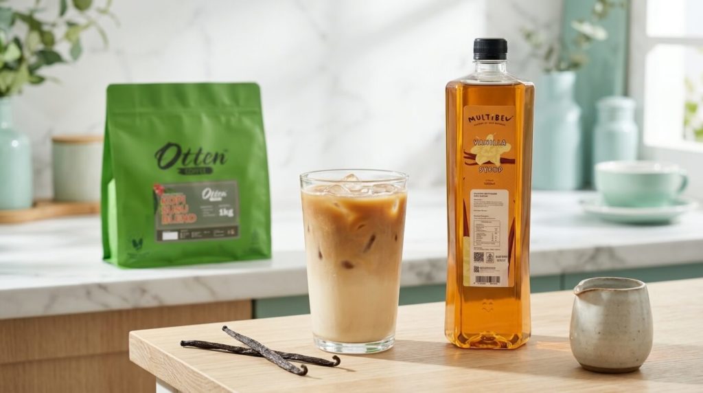 Iced Vanilla Latte dengan Multibev 1 Liter